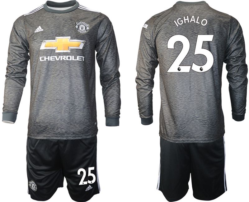 Men 2020-2021 club Manchester united away long sleeve #25 black Soccer Jerseys
